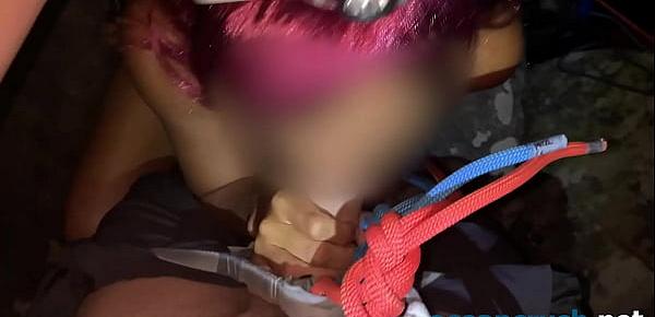  ROCK CLIMBING at night OUTDOOR adventure | blowjob and face mask with naughty sportive girl - Ocean Crush